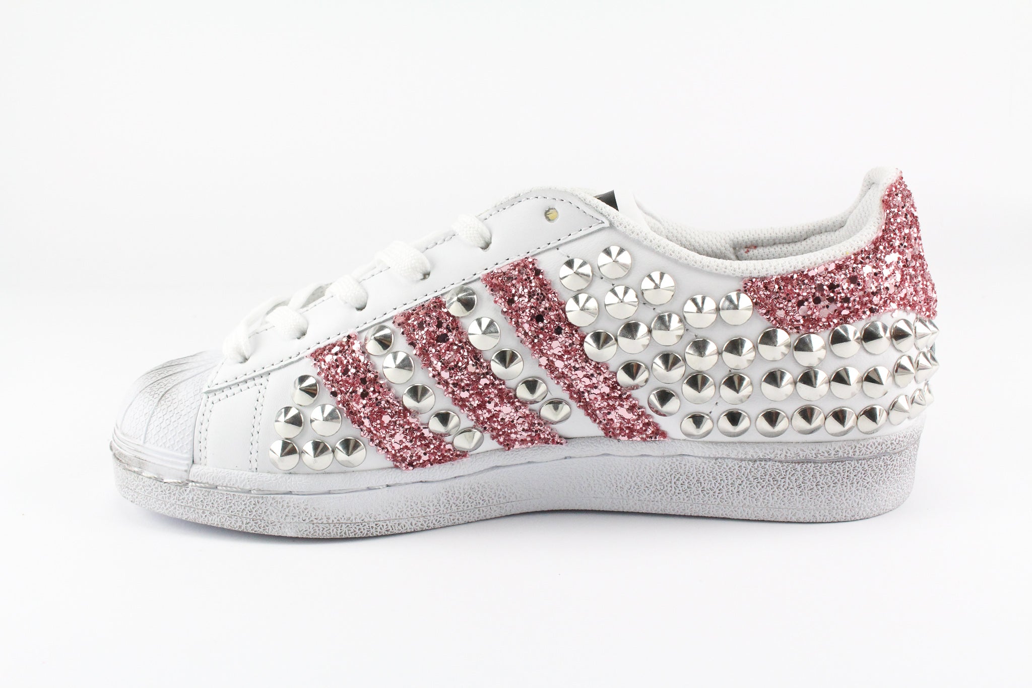 Adidas Superstar Personalizzate Total Borchie & Pink Glitter