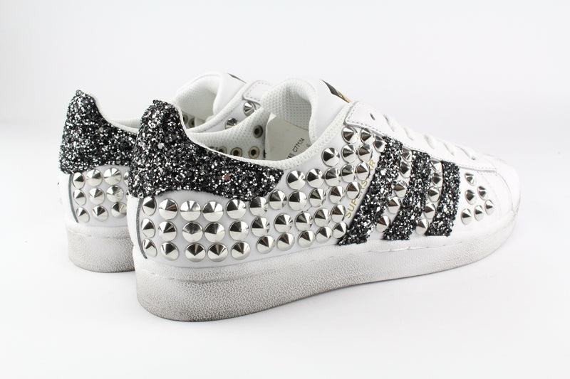 Adidas Superstar Total Borchie & Black Silver Glitter