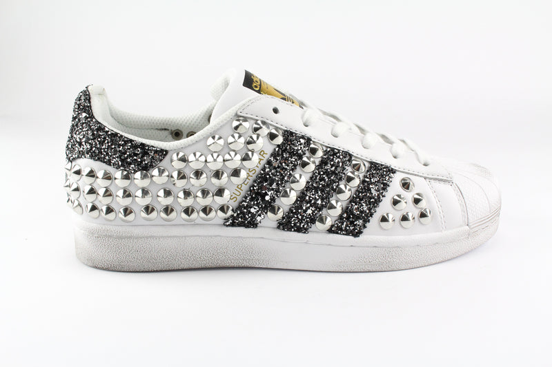 Adidas Superstar Total Borchie & Black Silver Glitter