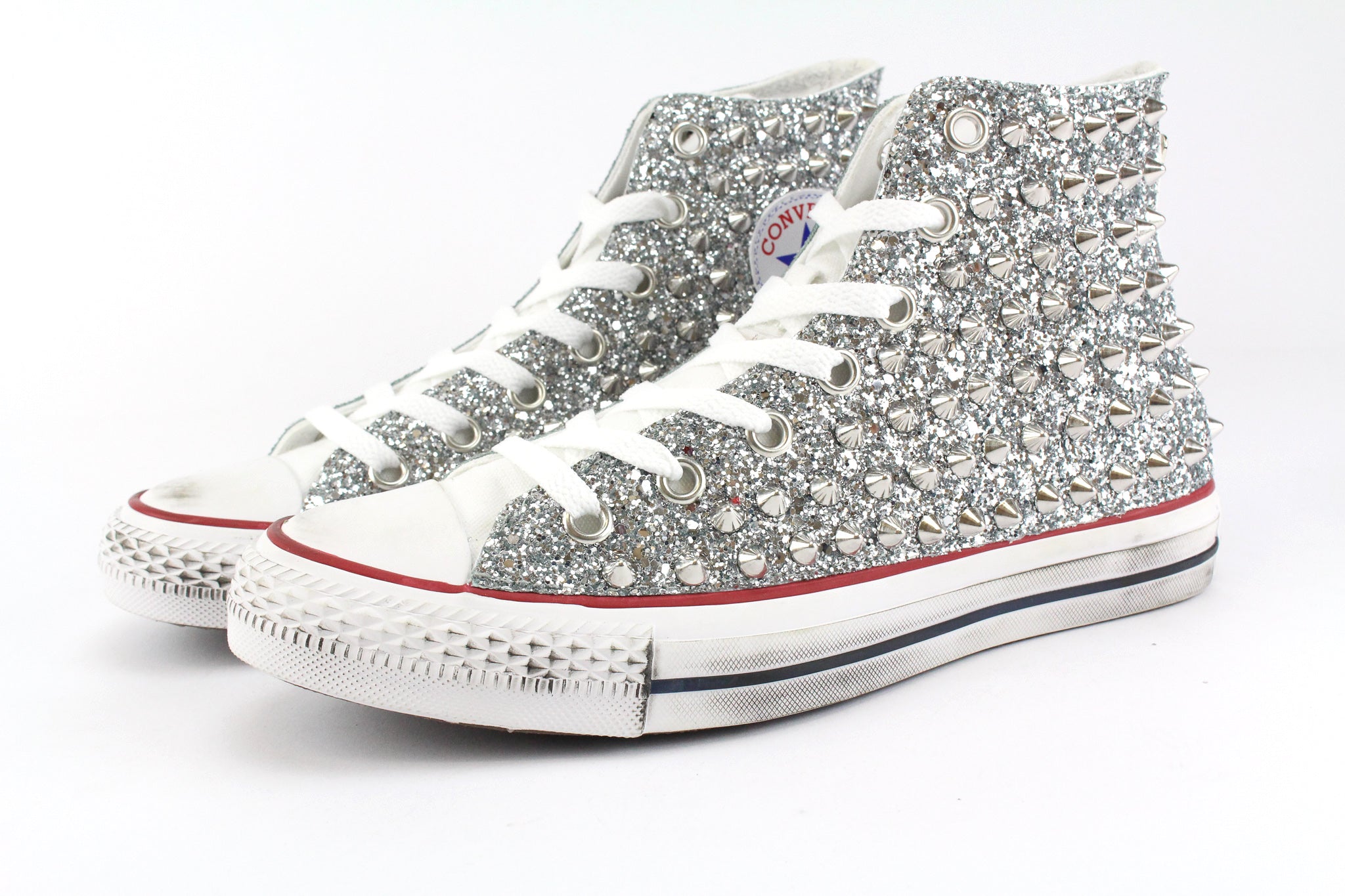 Converse All Star White Total Glitter &amp; Studs