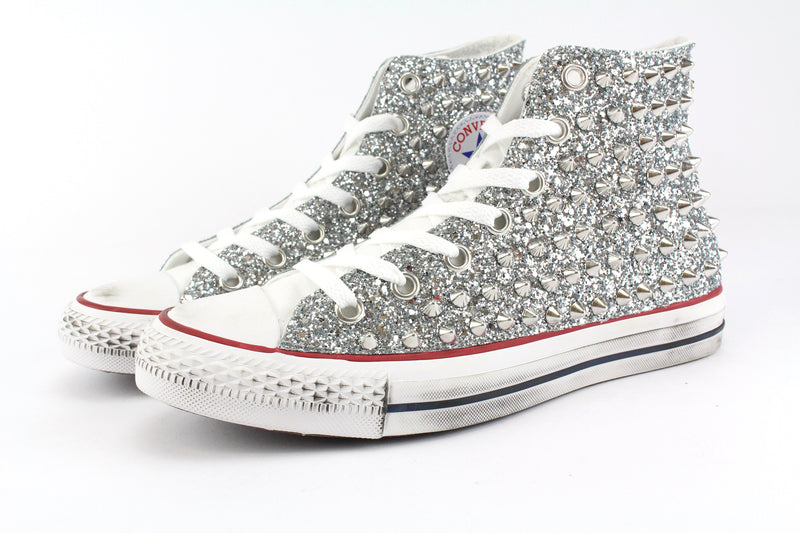 Converse All Star White Total Glitter & Borchie