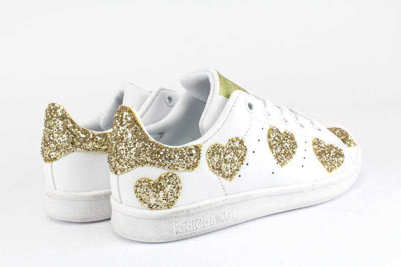 Adidas Stan Smith J Cuori Gold Glitter