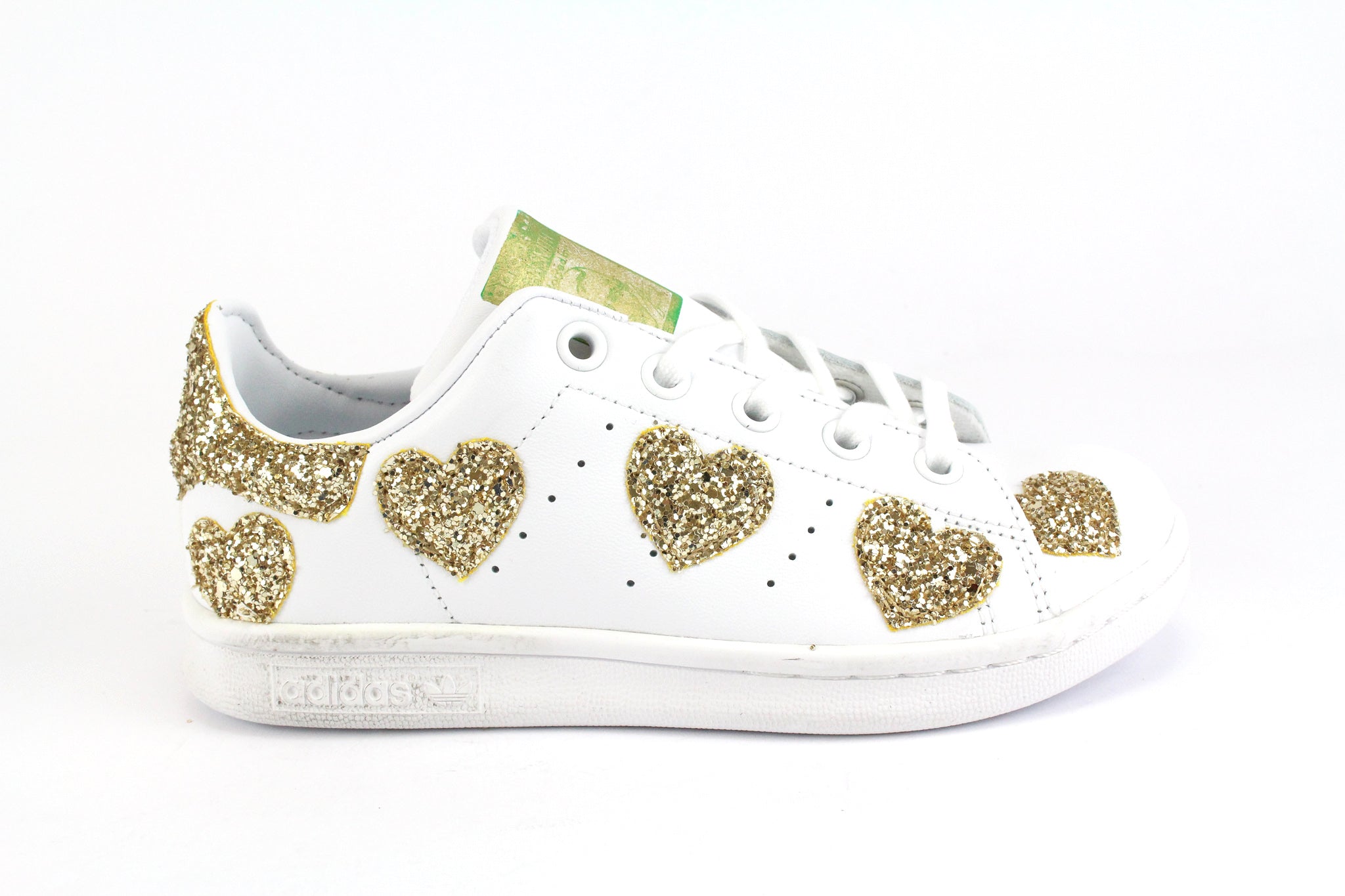 Adidas Stan Smith J Hearts Gold Glitter