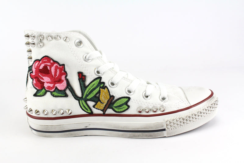 Converse All Star White Embroidery &amp; Studs