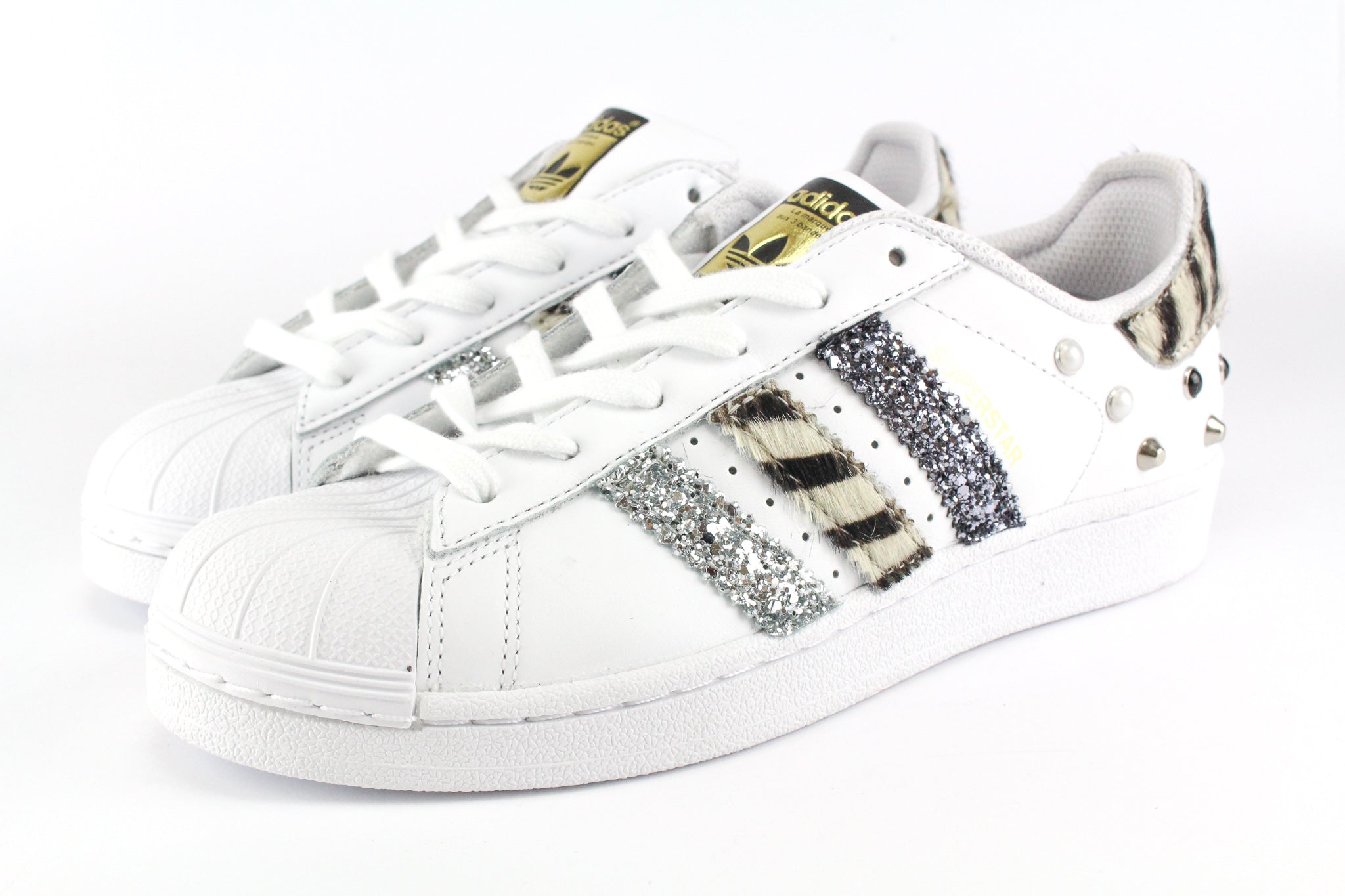 Adidas Superstar Zebrate Glitter Studs &amp; Pearls