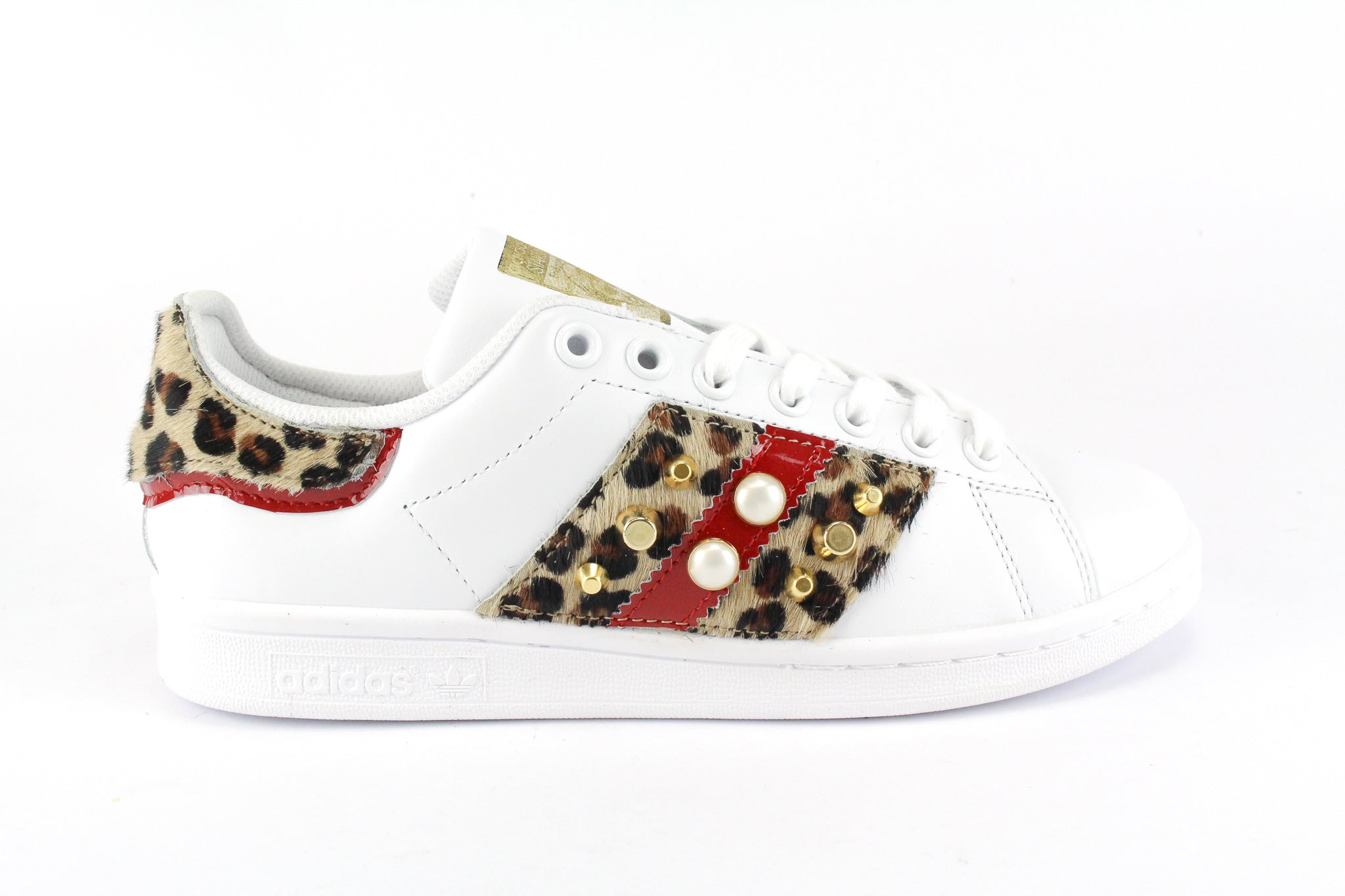 Adidas Stan Smith Spotted Red Patent &amp; Studs