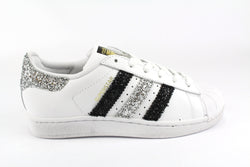 Adidas Superstar Silver & Black Glitter