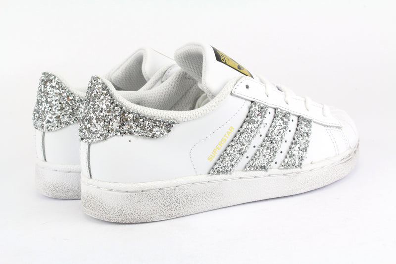 Adidas Superstar J Silver Glitter