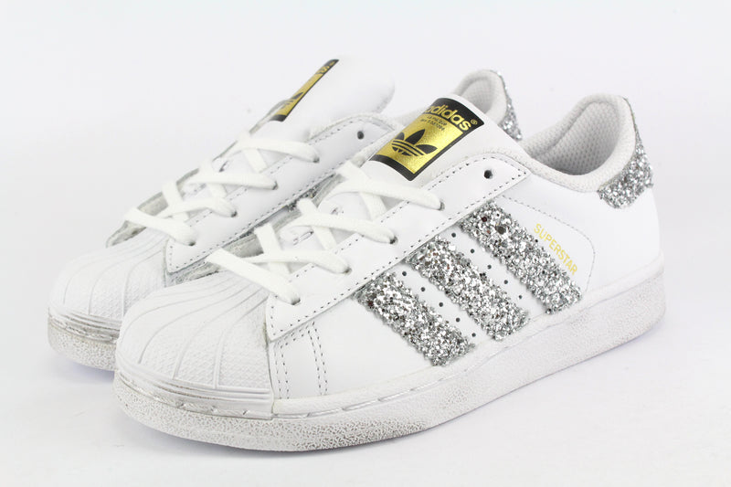 Adidas Superstar J Silver Glitter