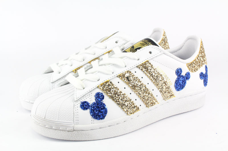 Adidas Superstar Topolini Bluette & Gold Glitter