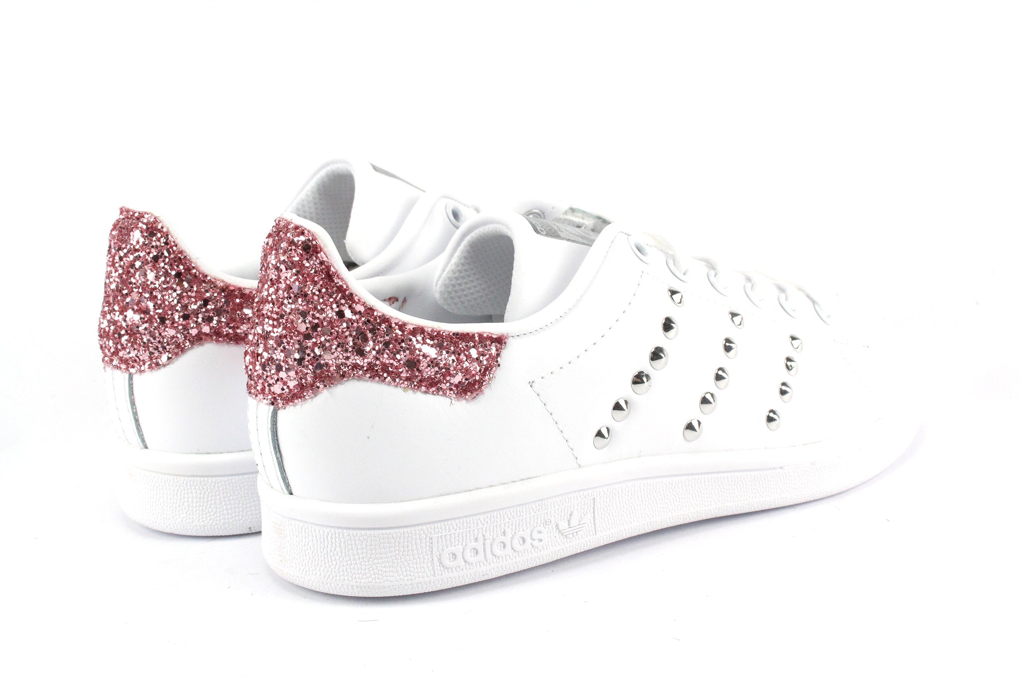 Adidas Stan Smith J Pink Glitter &amp; Studs