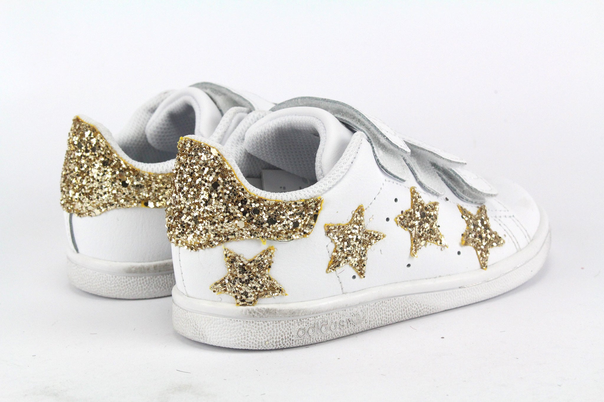 Adidas Stan Smith J Stars Gold Glitter