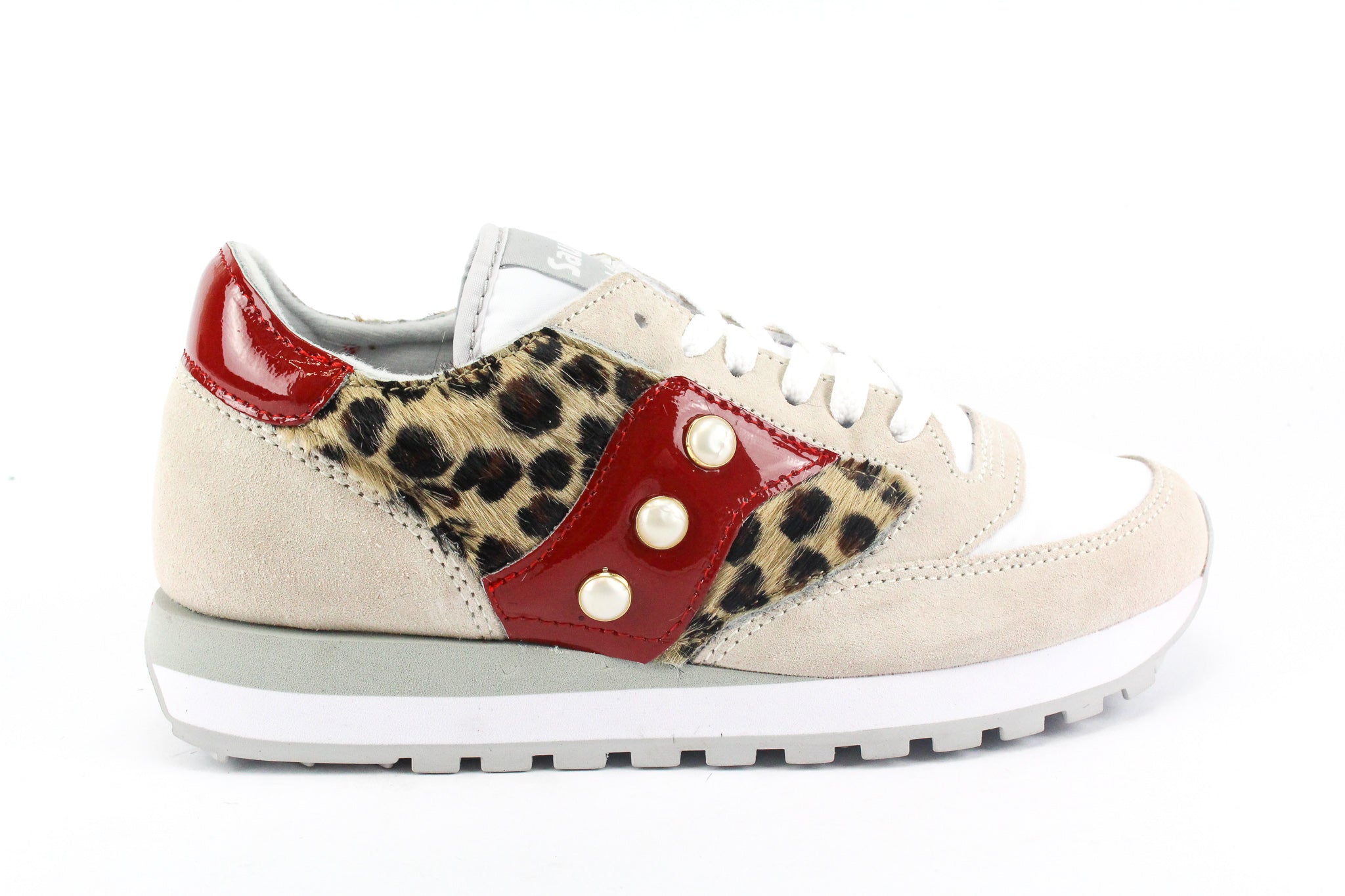 Saucony Jazz White Spotted Cavallino Red Paint &amp; Pearls