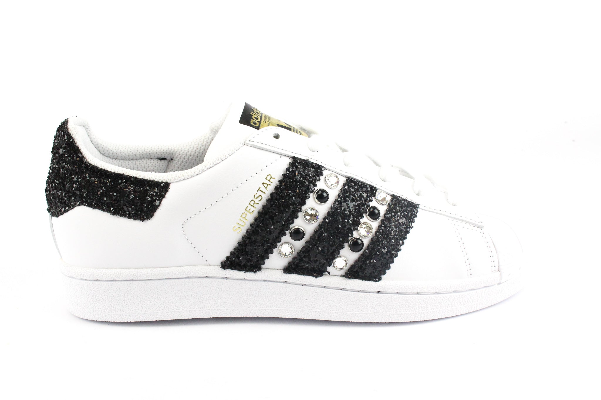 Adidas Superstar Black Glitter &amp; Strass