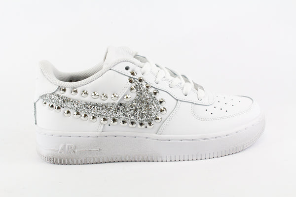 Nike Air Force 1 '07 Silver Glitter & Borchie