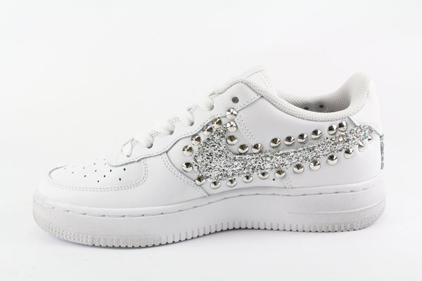 Nike Air Force 1 '07 Silver Glitter & Borchie
