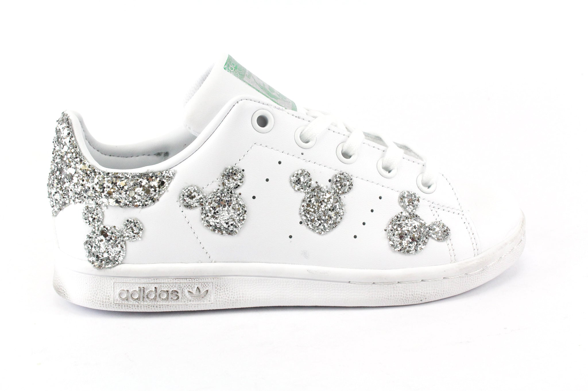 Adidas Stan Smith J Mickey Mouse Silver Glitter