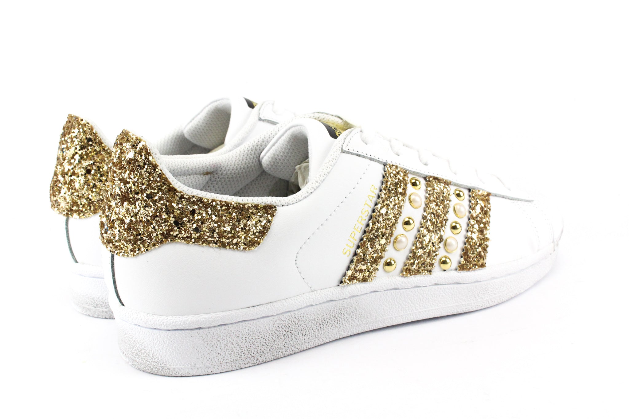 Adidas Superstar Gold Glitter &amp; Pearls
