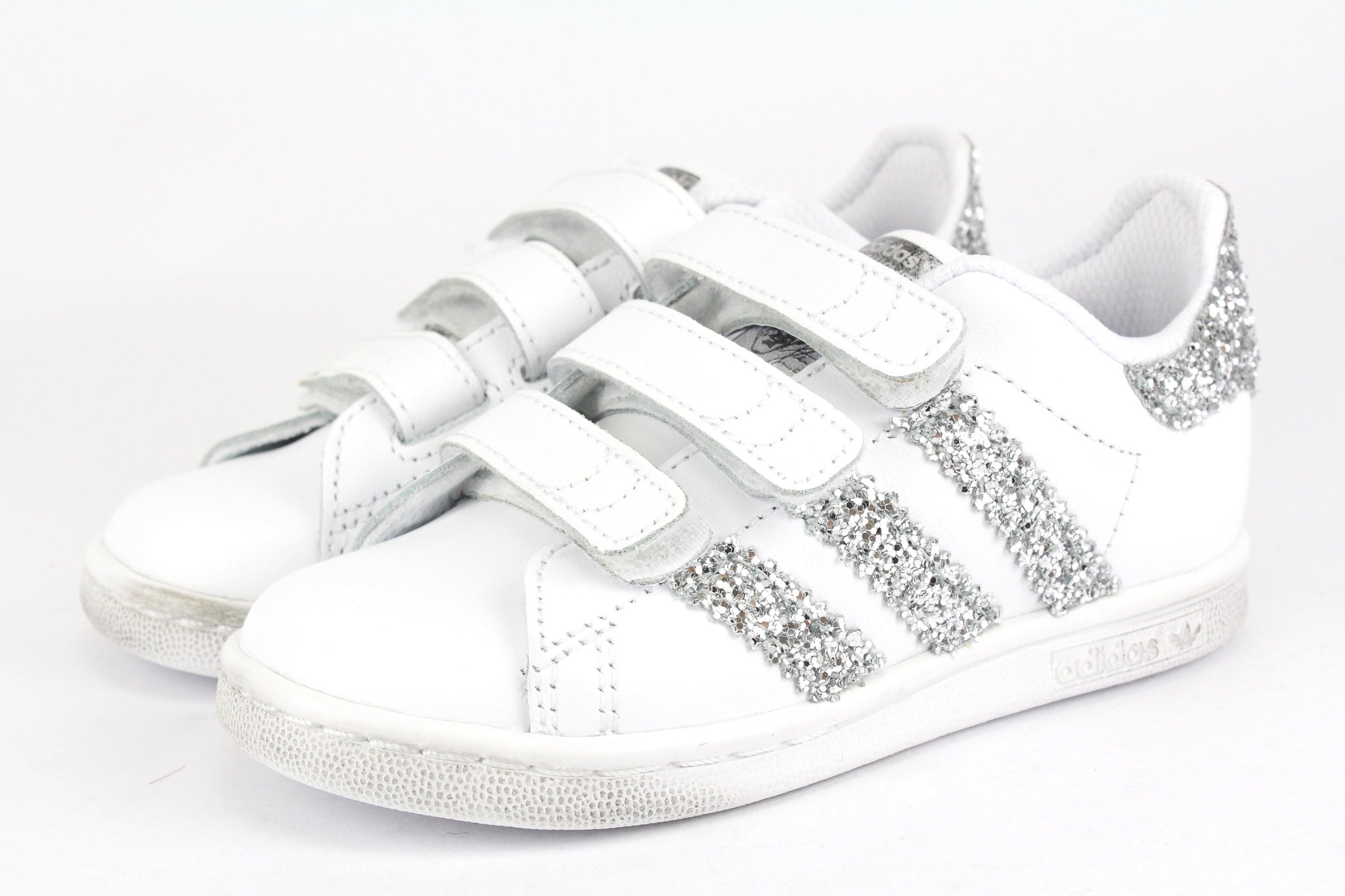 Adidas Stan Smith J Silver Glitter