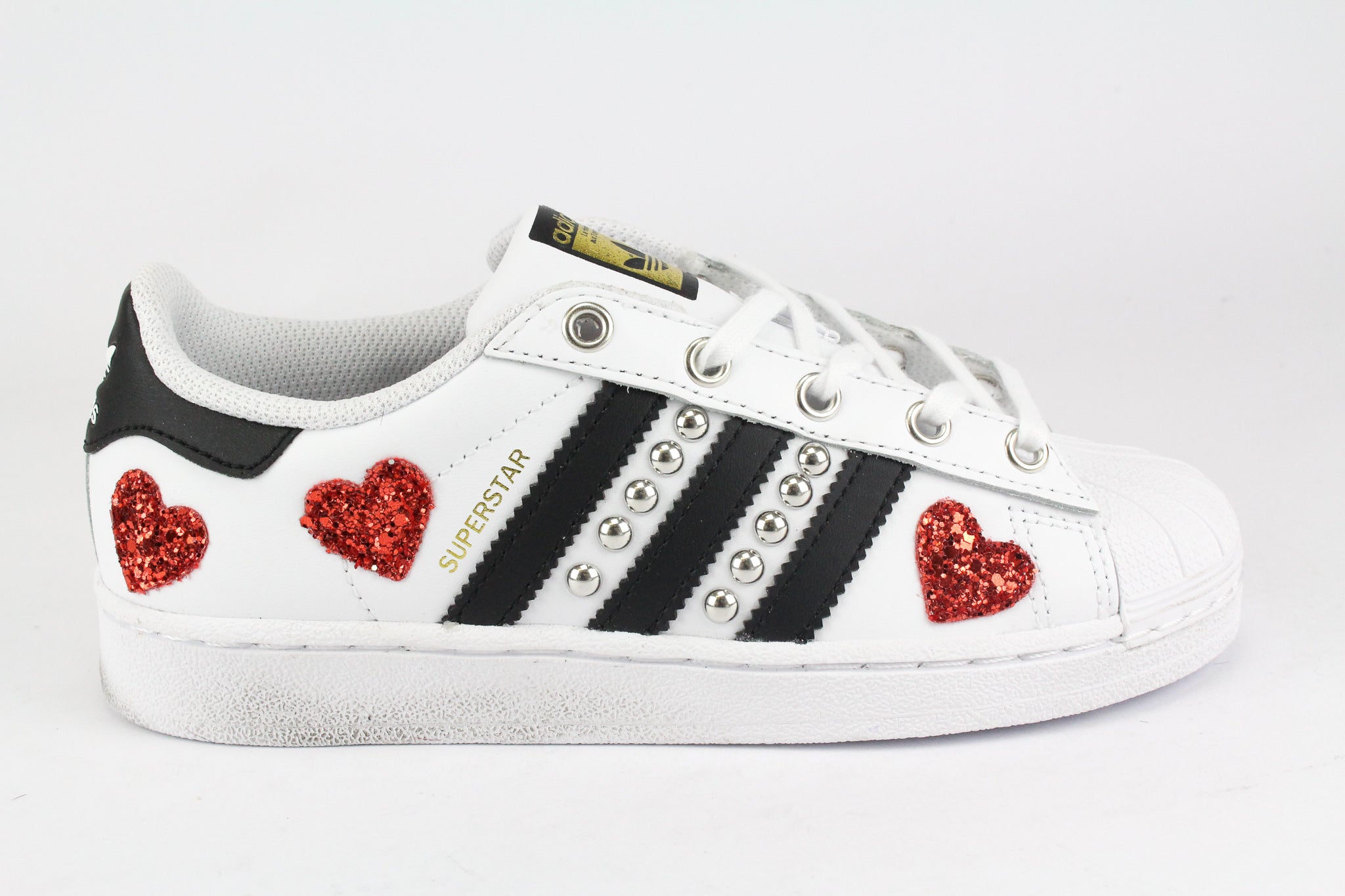 Adidas Superstar J Studs &amp; Hearts