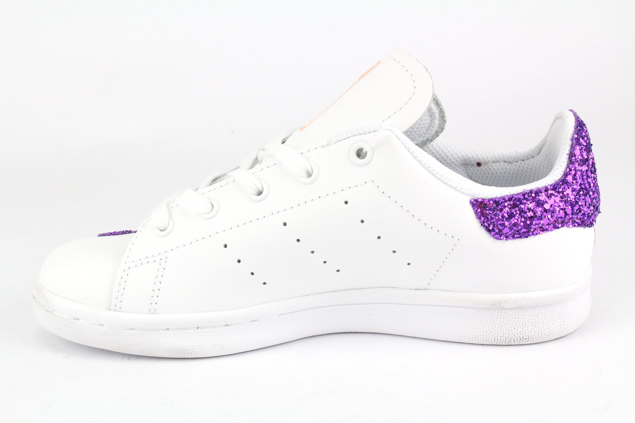 Adidas Stan Smith J Purple Glitter Hearts