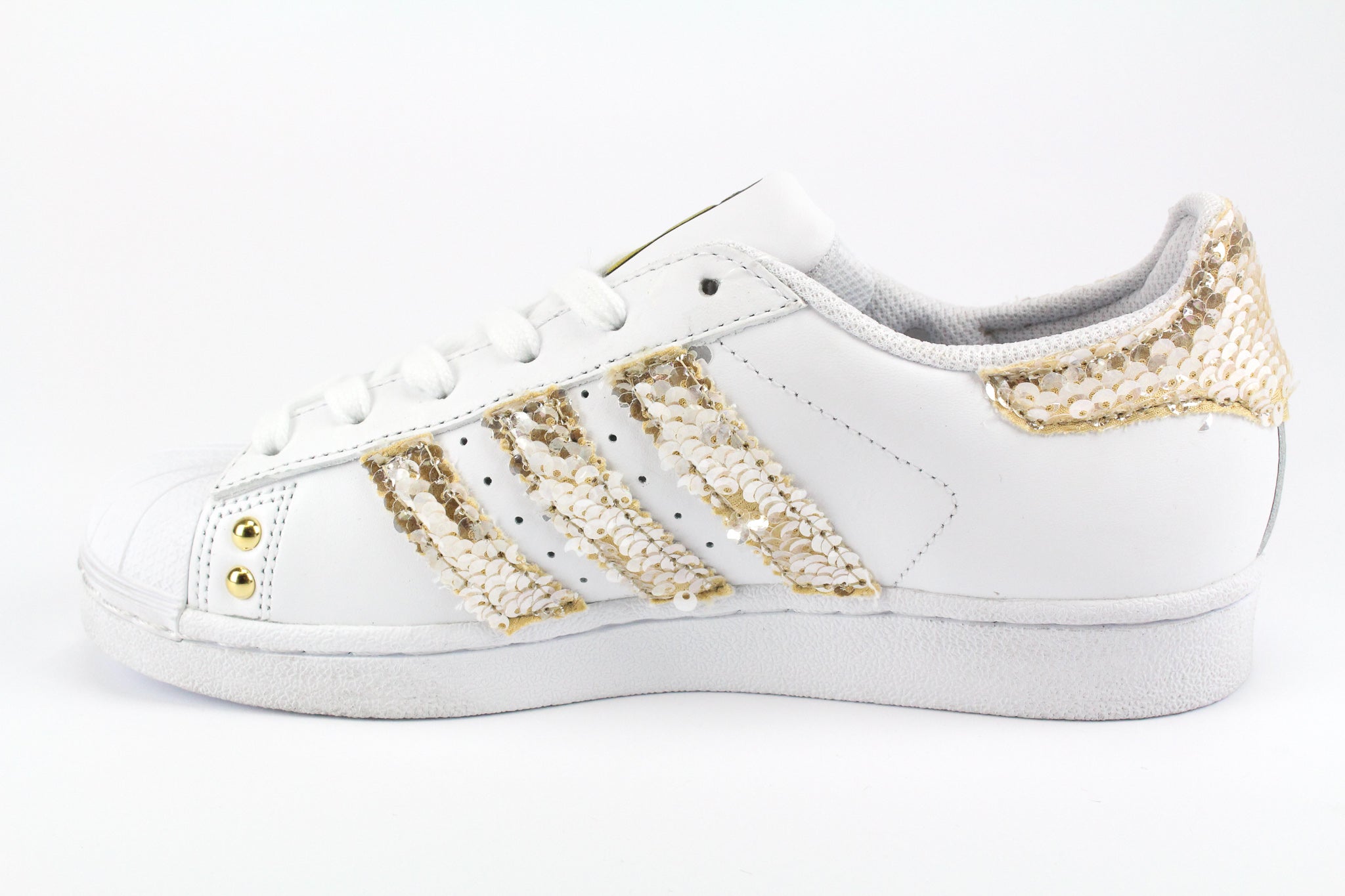 Adidas Superstar Gold Sequins Rhinestones &amp; Studs