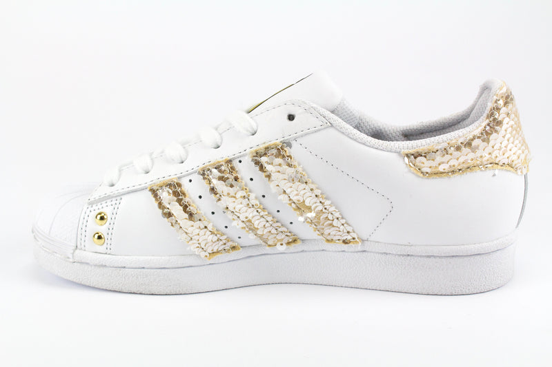 Adidas Superstar Gold Paillettes Strass & Borchie