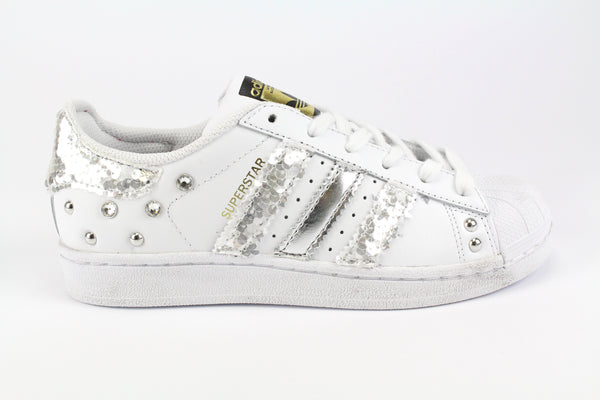 Adidas Superstar Silver Paillettes Strass & Borchie