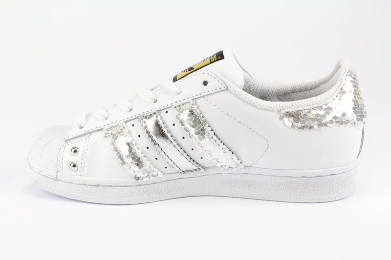 Adidas Superstar Silver Paillettes Strass & Borchie