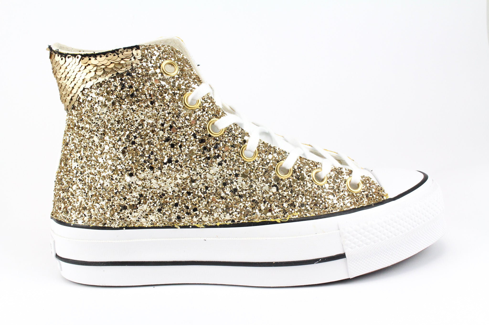 Converse All Star Platform Gold Glitter &amp; Sequins