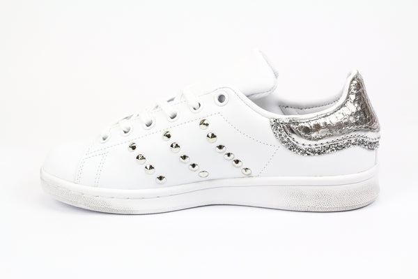 Adidas Stan Smith Silver Glitter Borchie & Cocco Laminato