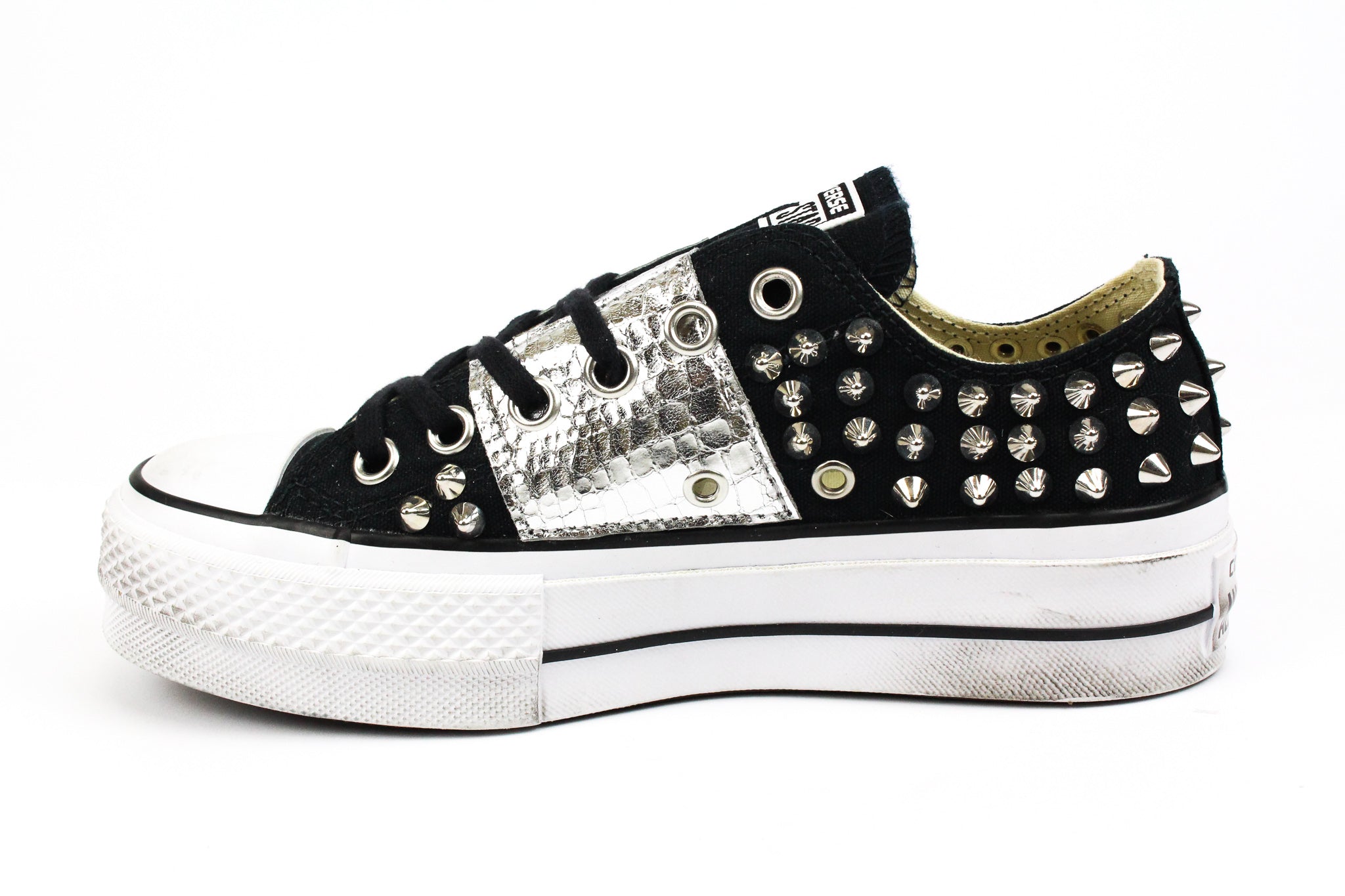 Converse All Star Platform Low Studs &amp; Laminated Leather
