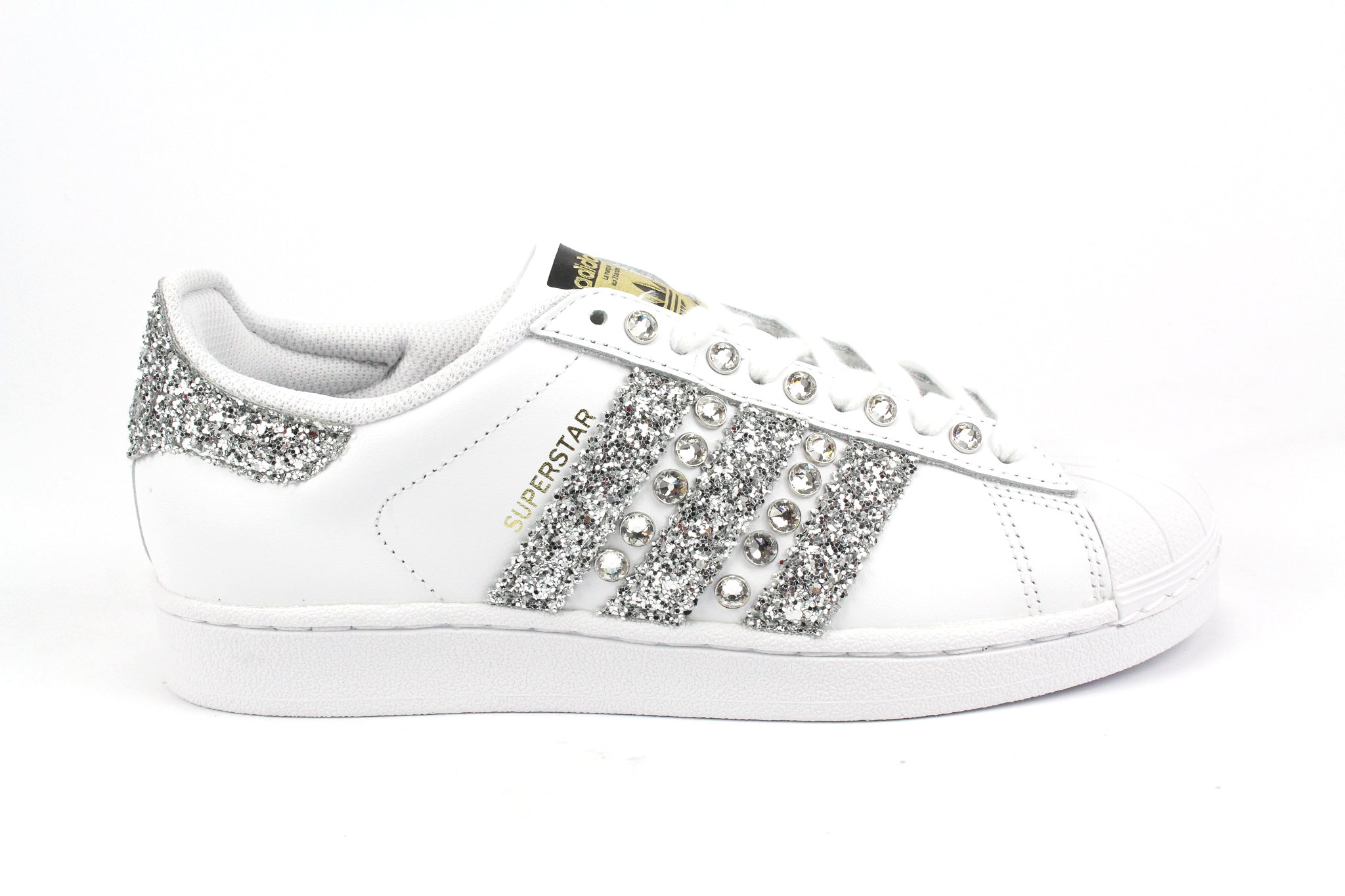 Adidas Superstar Silver Glitter &amp; Strass