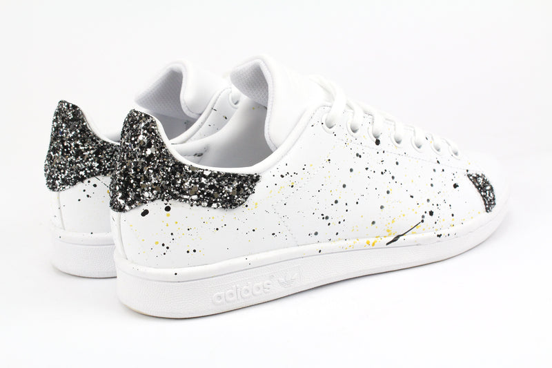 Adidas Stan Smith Black Silver Glitter & Vernice