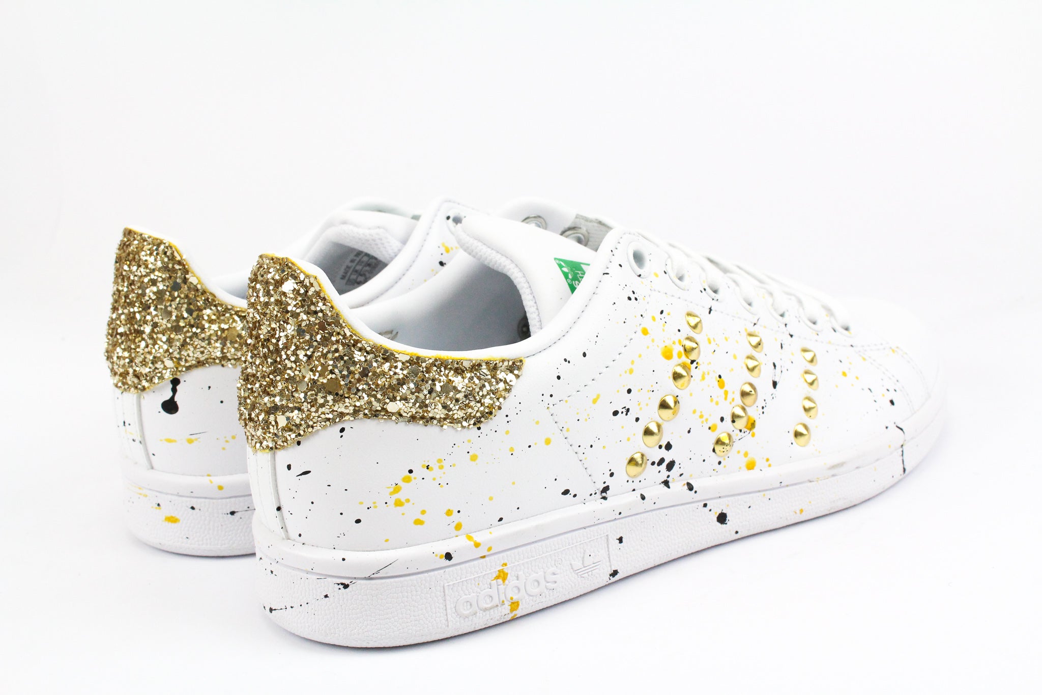 Adidas Stan Smith Gold Glitter &amp; Patent Studs