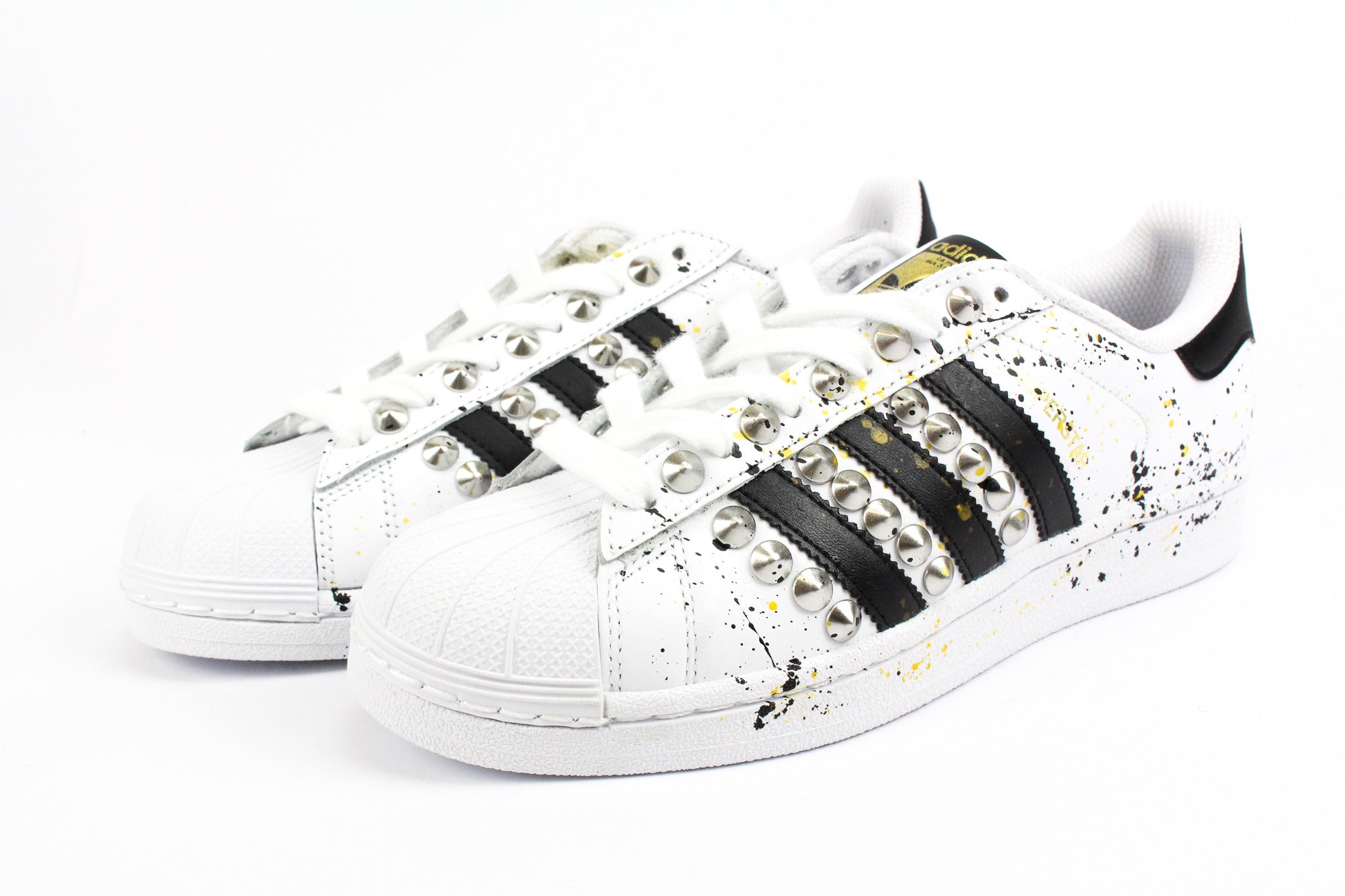Adidas Superstar Silver Studs &amp; Gold Patent