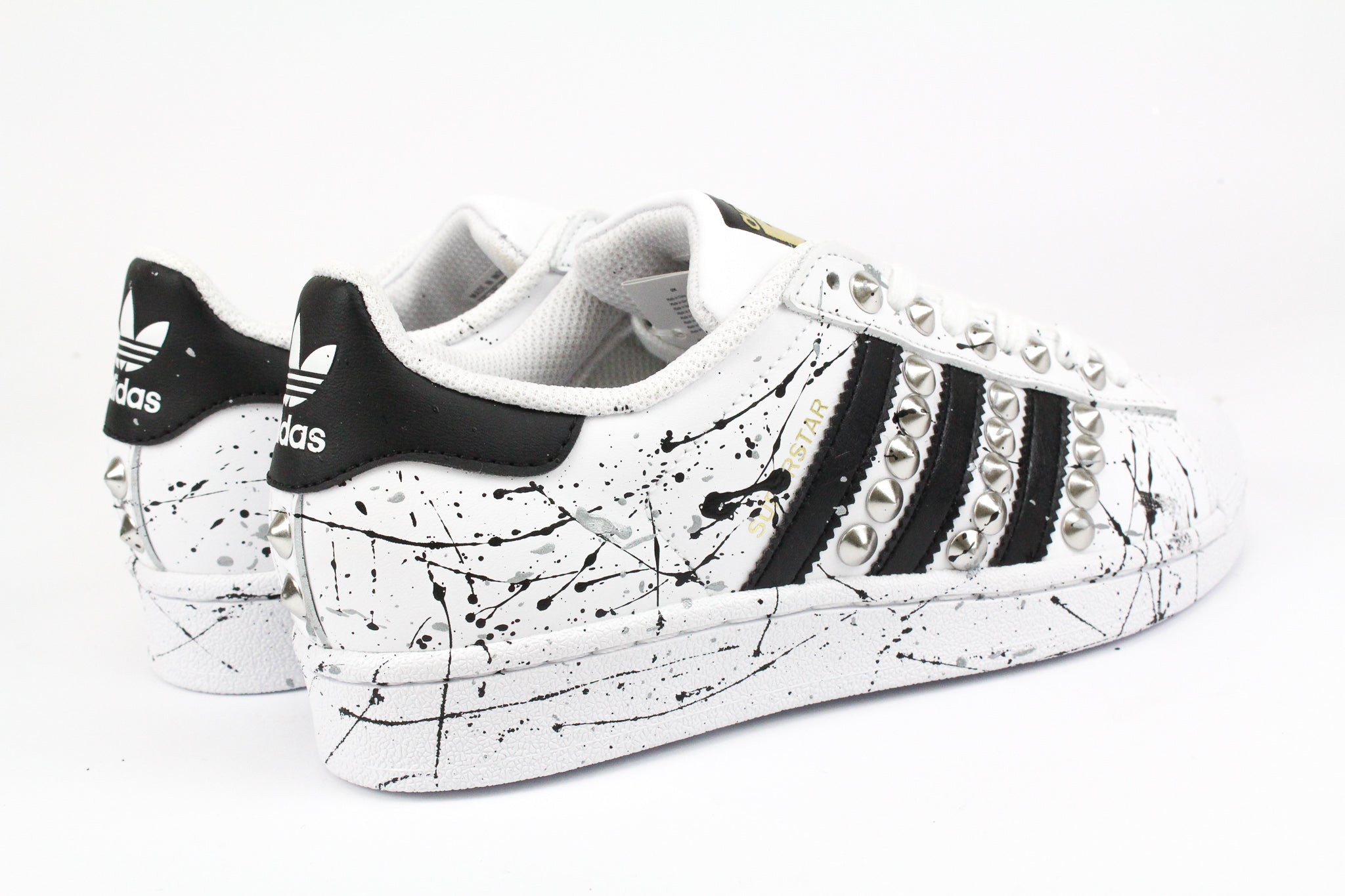 Adidas Superstar Silver Studs &amp; Silver Paint