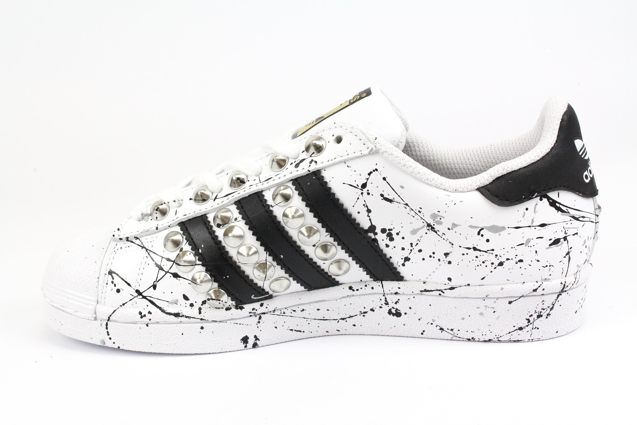Adidas Superstar Silver Studs &amp; Silver Paint