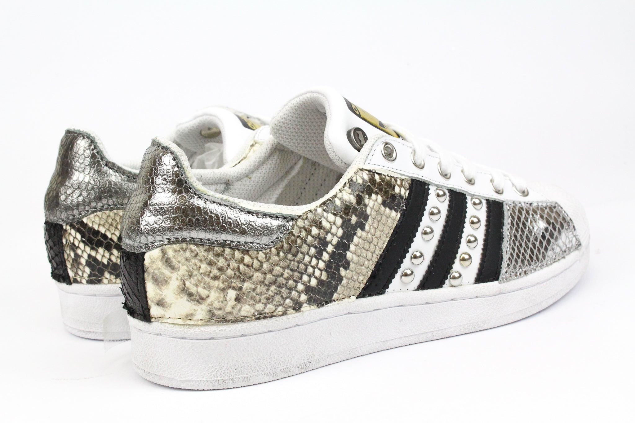 Adidas Superstar Python Studs &amp; Silver Laminated Leather