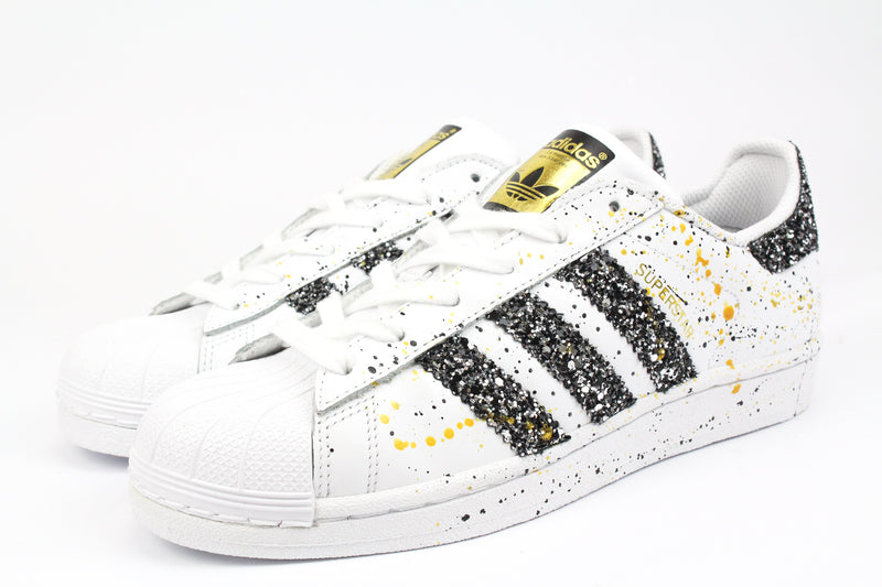 Adidas Superstar Black Silver Glitter & Vernice