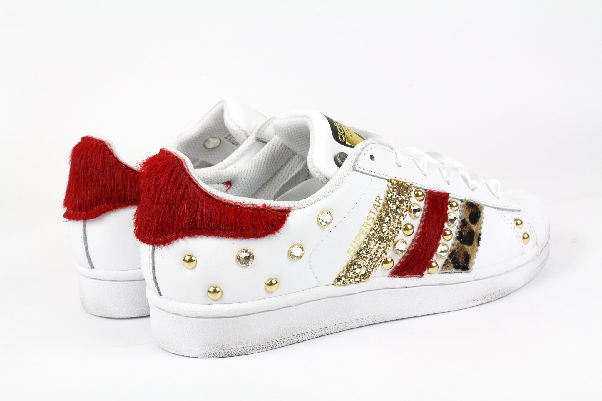 Adidas Superstar Pony Red Spotted Glitter &amp; Strass