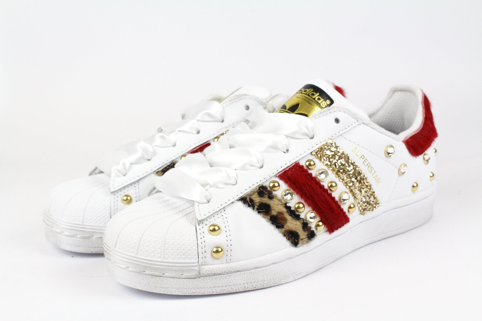 Adidas Superstar Pony Red Spotted Glitter &amp; Strass