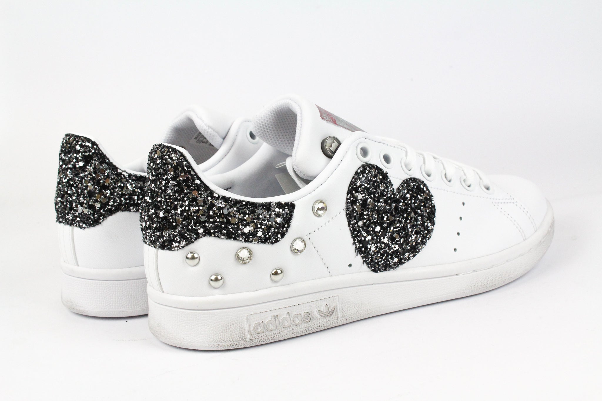 Adidas Stan Smith Heart Glitter Black Silver &amp; Strass