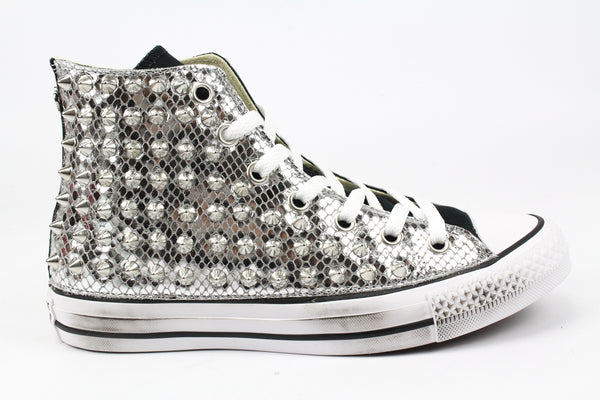 Converse All Star Black Total Laminated Python &amp; Studs
